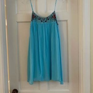 Johnny Was turquoise mini dress